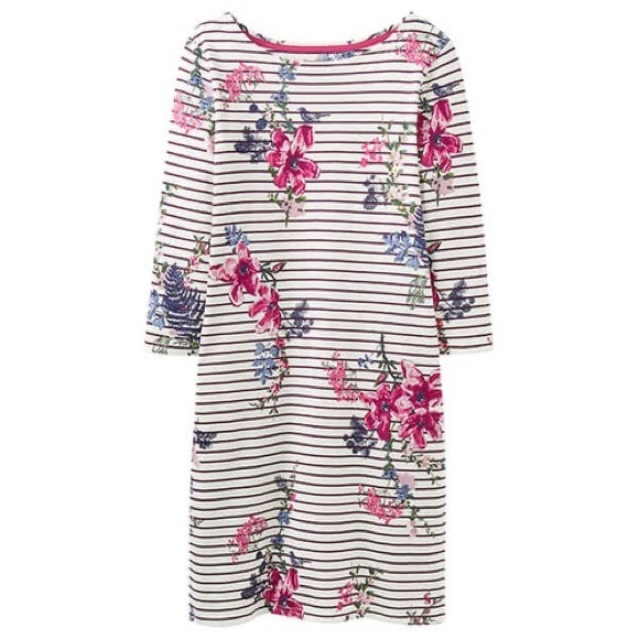 Joules Riviera Harvest Floral Plum Stripe Dress - Picture 4 of 16